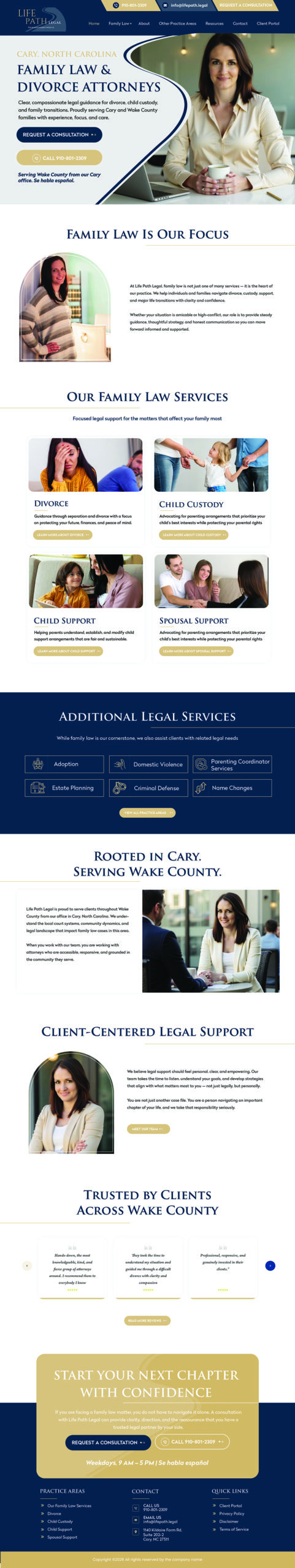Law firm website design draft in Cary, NC